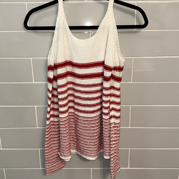 Peek-A-Boo Shoulder Striped Sweater - Picture 12 of 14